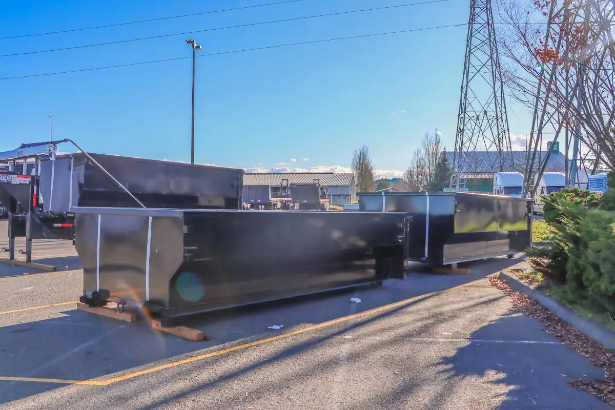 Roll-off dumpster ready for waste disposal at job site for 12 Yard Dumpster Rental in Lampasas